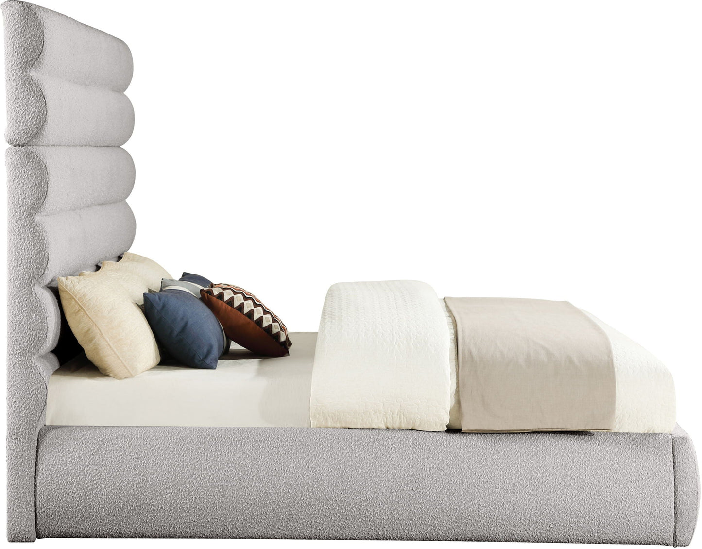 Adam - Boucle Fabric Bed With 70.5 Headboard