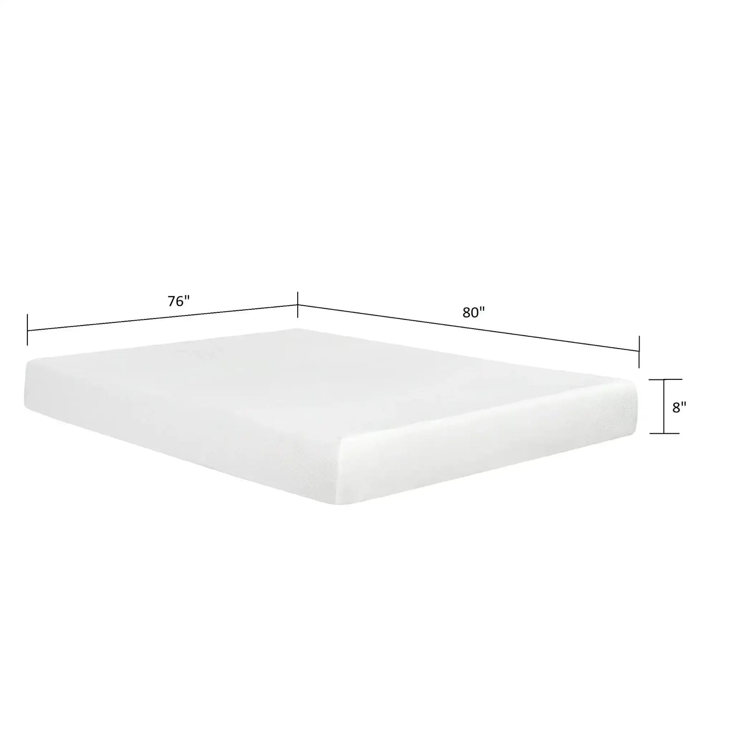 8 Plush Gel Memory Foam Mattress For Bed, Polyester Aloe Vera Cover