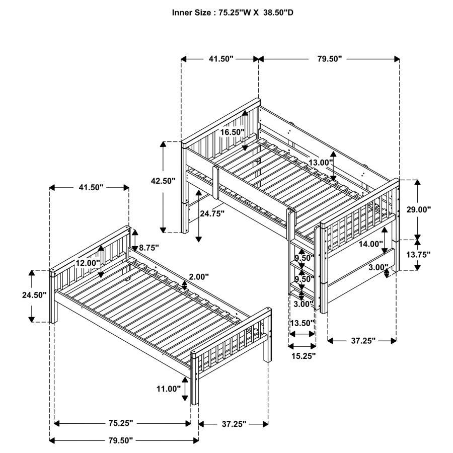 Dakota - Wood Twin Over Twin Bunk Bed - Natural