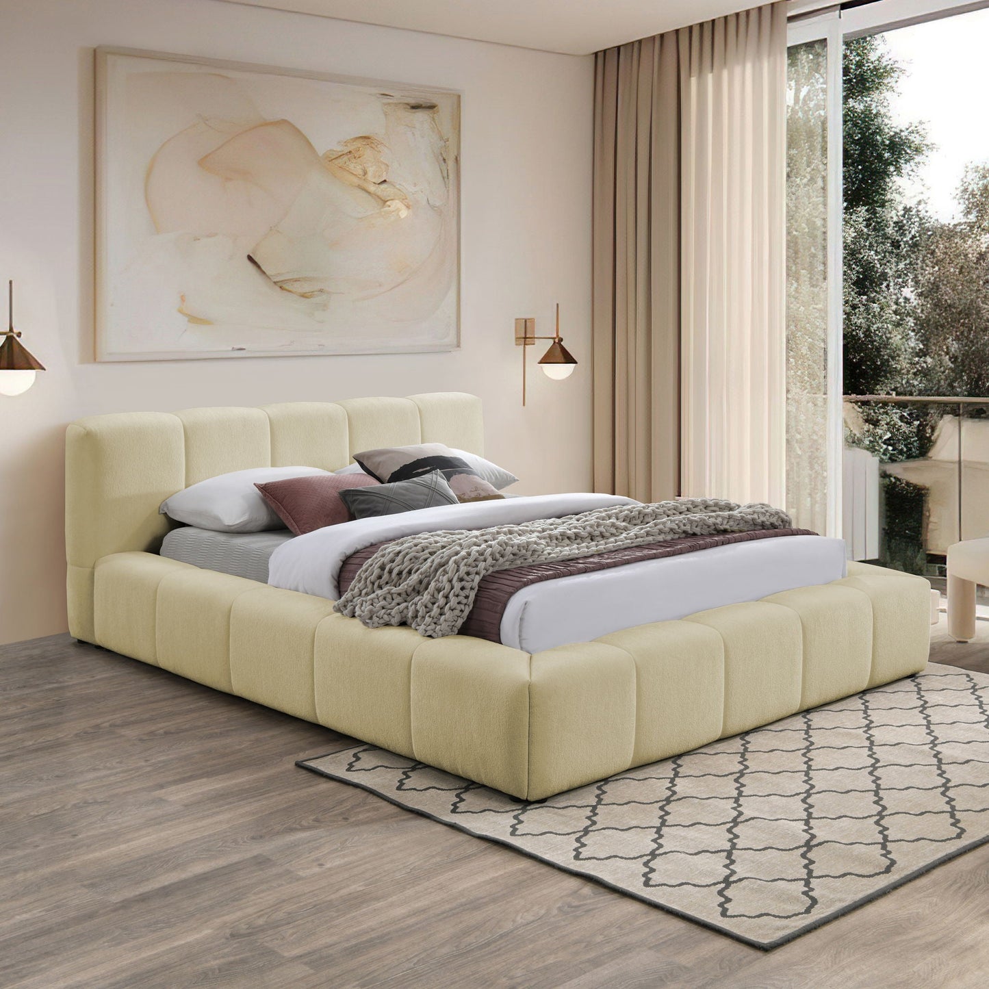Carlin - Bed, Full, Beige