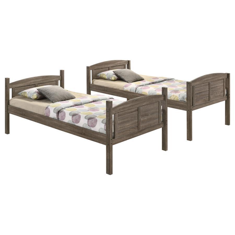 Flynn - Wood Bunk Bed, Twin over Twin, Dark Brown