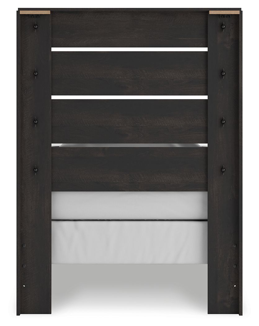 Hollivern - Panel Bed, King, Dark Gray