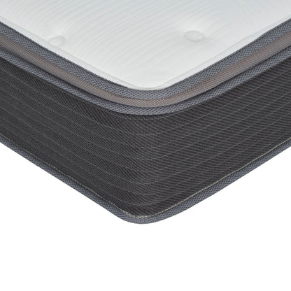 10 Full Size Hybrid Mattress In A Box, Gel Memory Foam Mattress Top With Pocket Coil Base - Gray / White