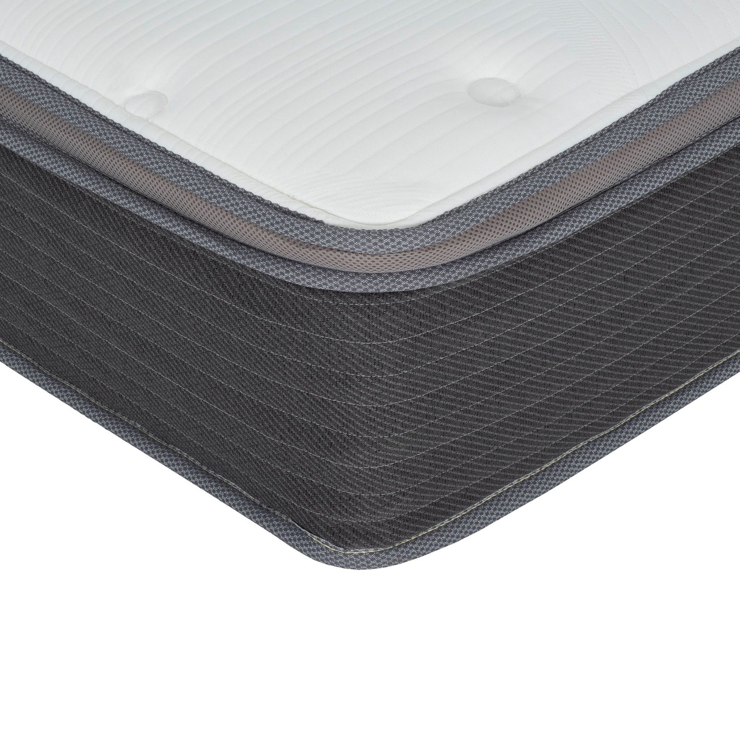 10 Full Size Hybrid Mattress In A Box, Gel Memory Foam Mattress With Pocket Coil Base - Gray / White