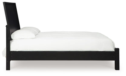 Danziar - Panel Bed With Low Footboard, King, Black