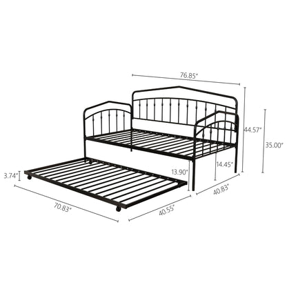 Fox - Daybed With Twin Trundle, Black