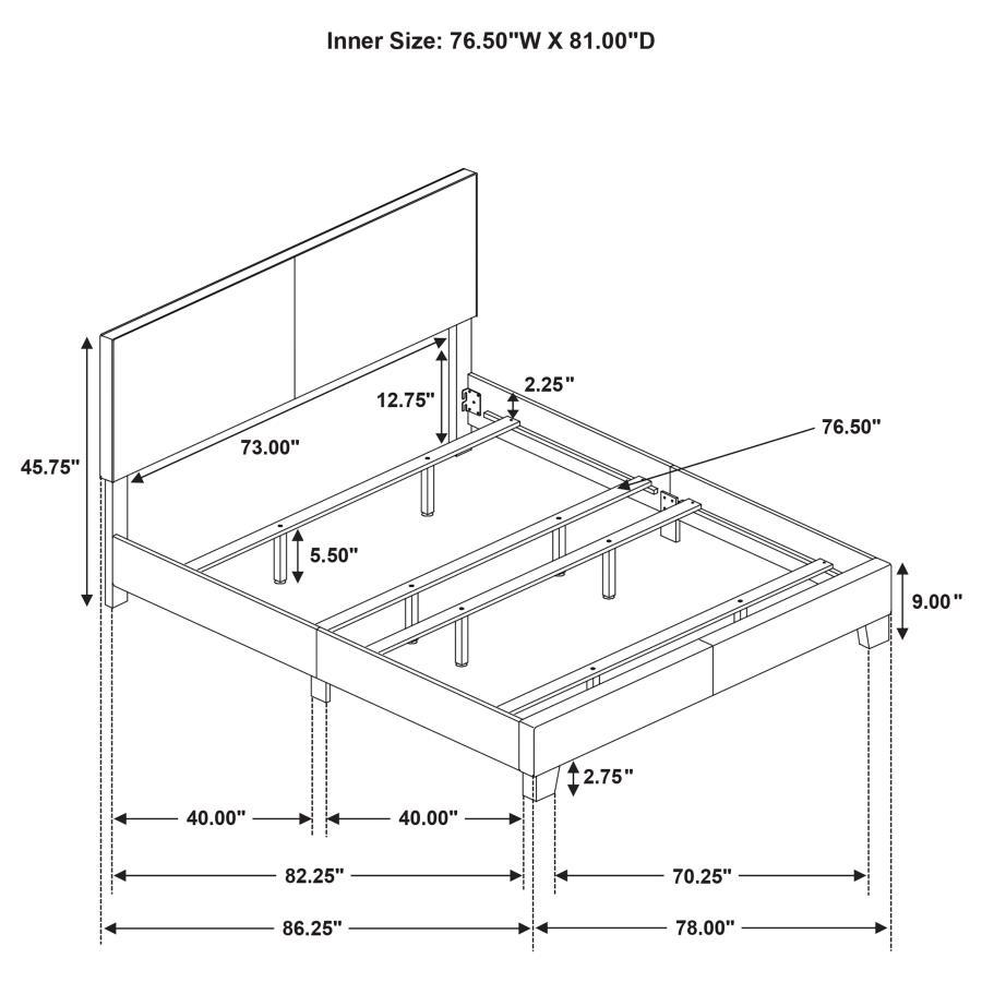 Dorian - Upholstered Panel Bed, Full, Black