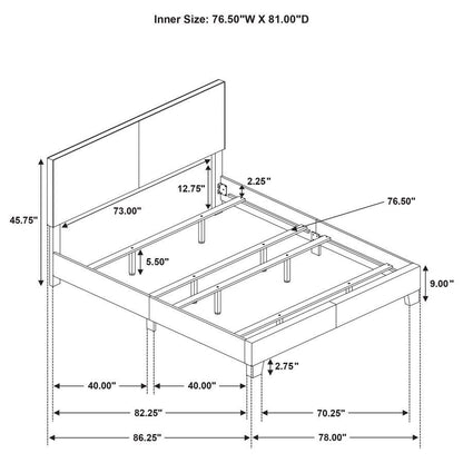 Dorian - Upholstered Panel Bed, Full, Black