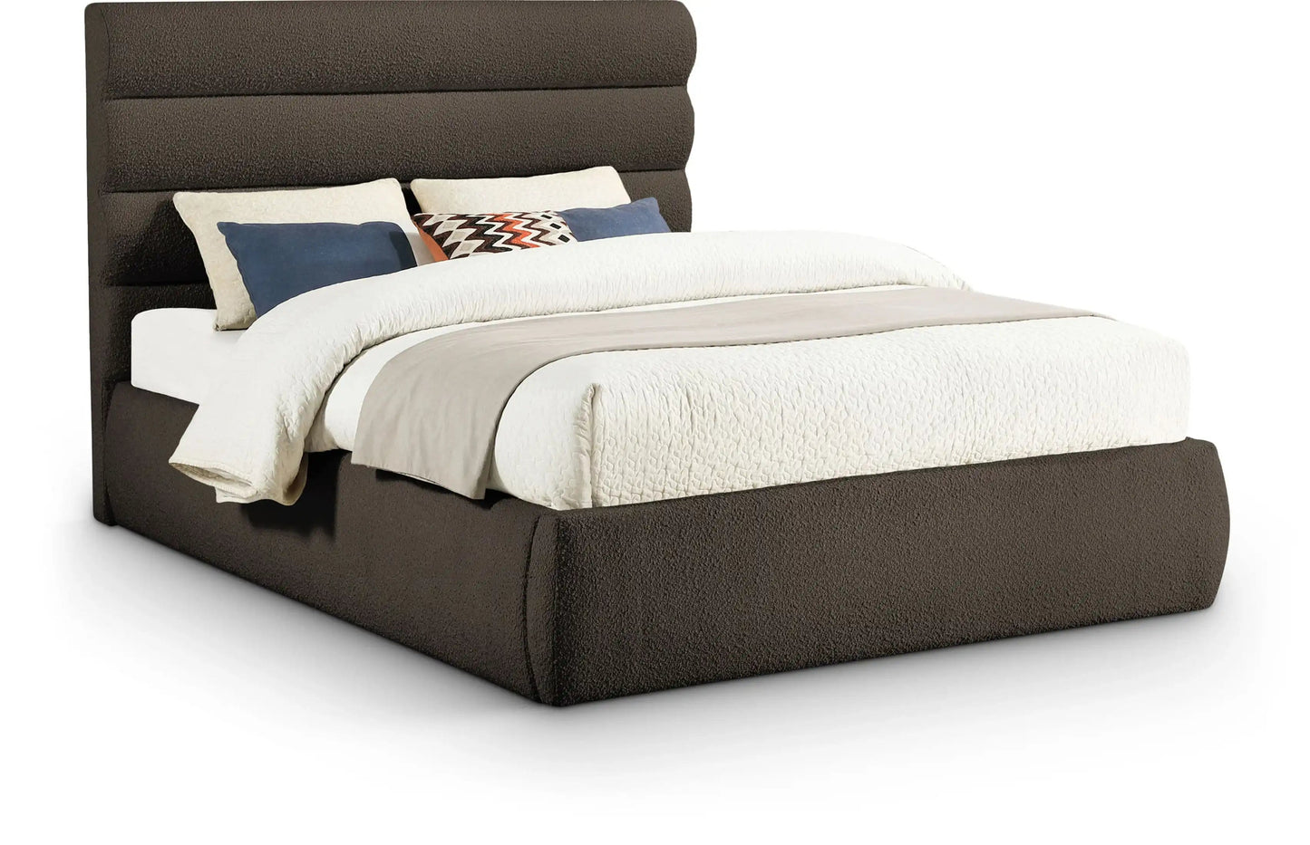Adam - Boucle Fabric Bed With 52 Headboard
