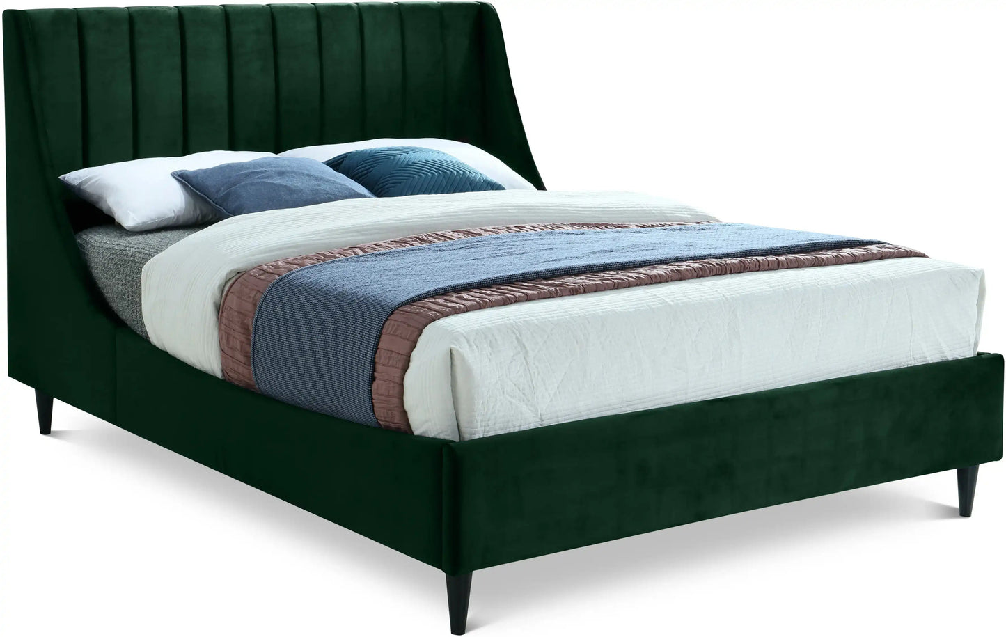 Eva - Velvet Bed, Twin, Green