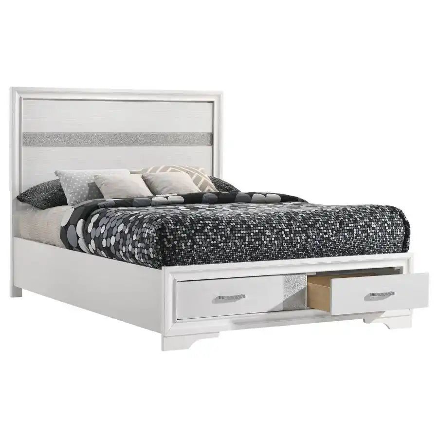 Miranda - Wood Storage Panel Bed, Full, White