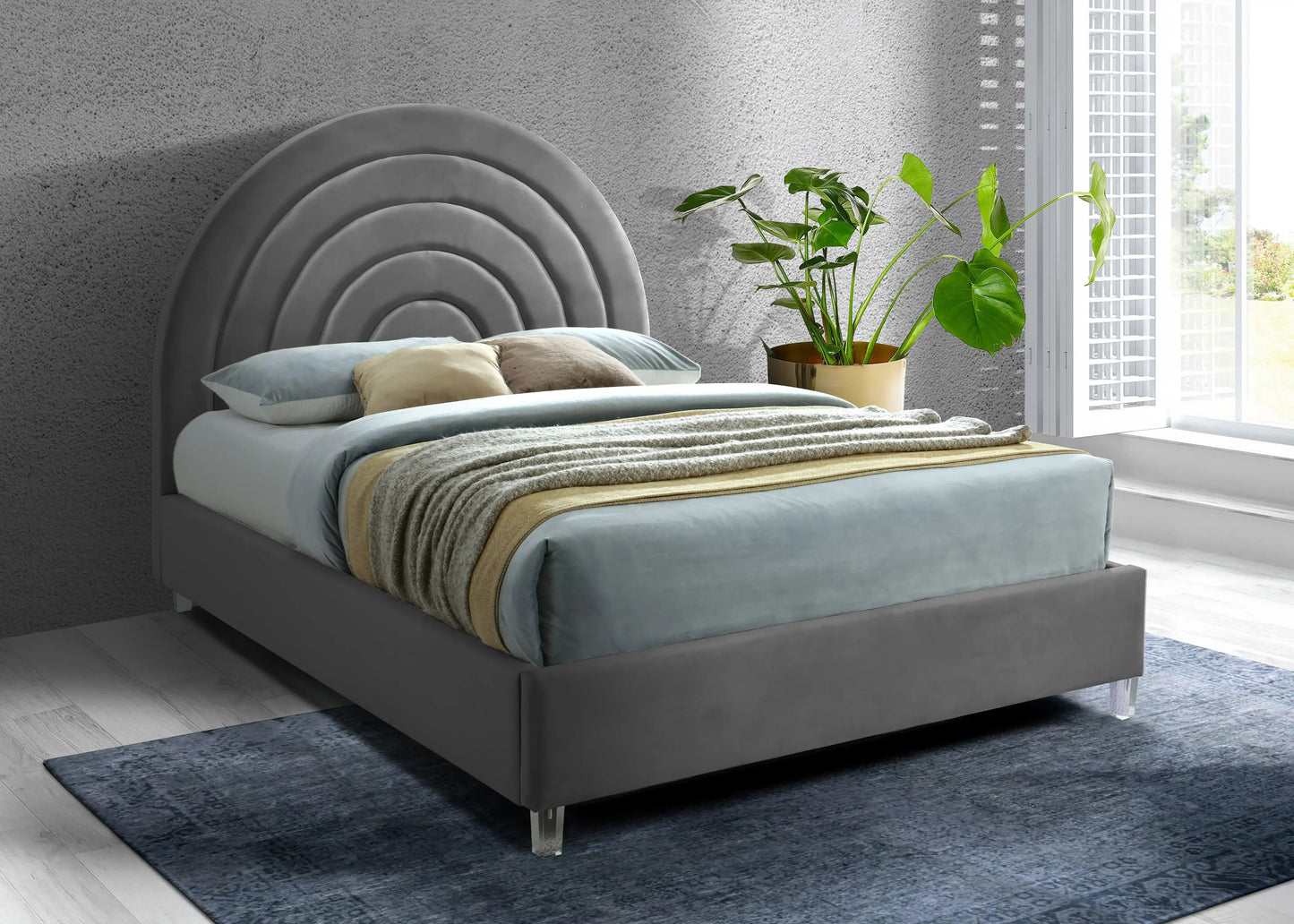 Rainbow - Bed, Full, Dark Gray