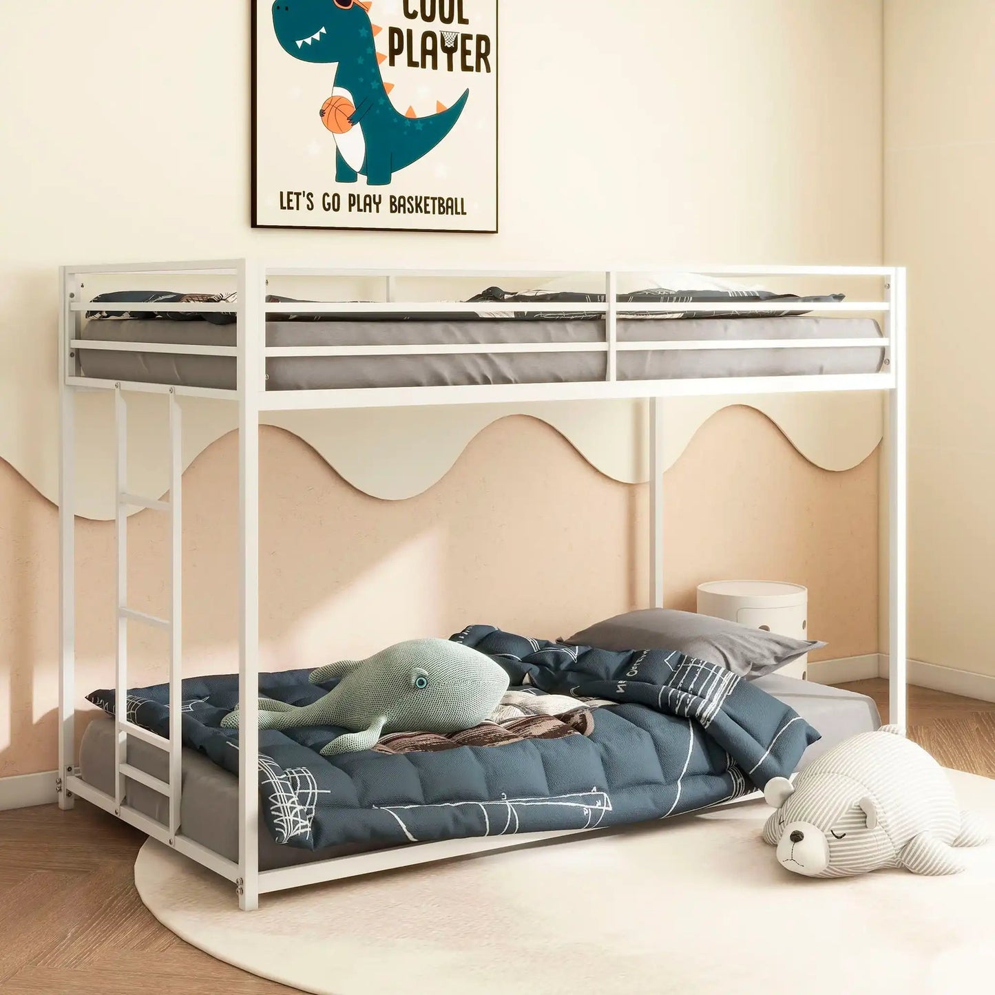 Adam - Metal Bunk Bed, Twin over Full, Black