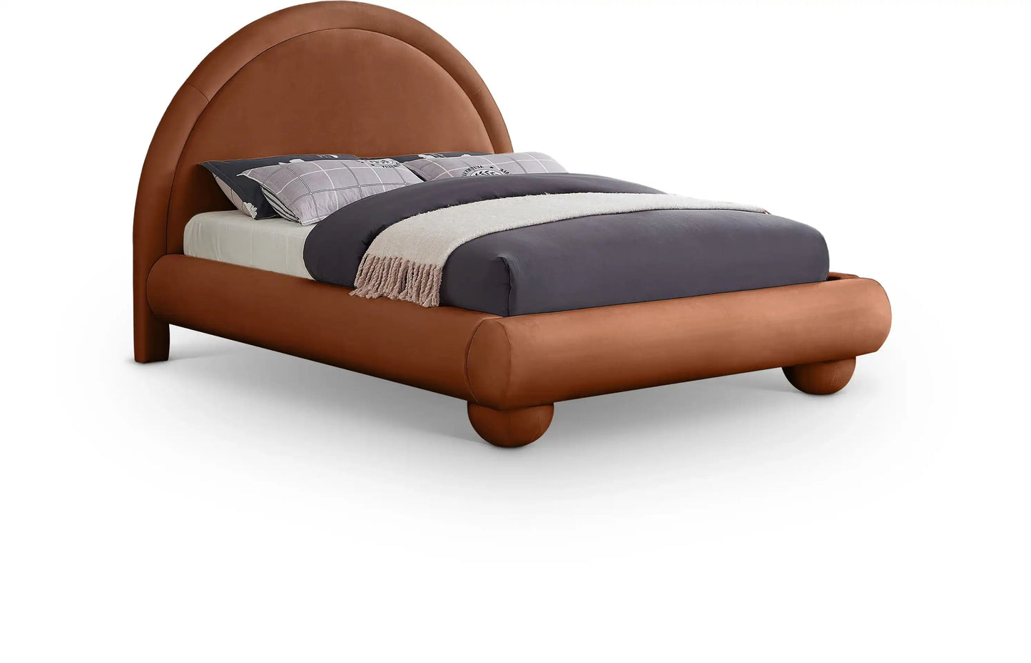 Madrid - Velvet Upholstered Bed, Full, Dark Brown