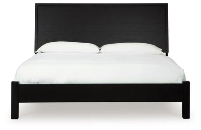 Danziar - Panel Bed With Low Footboard, King, Black