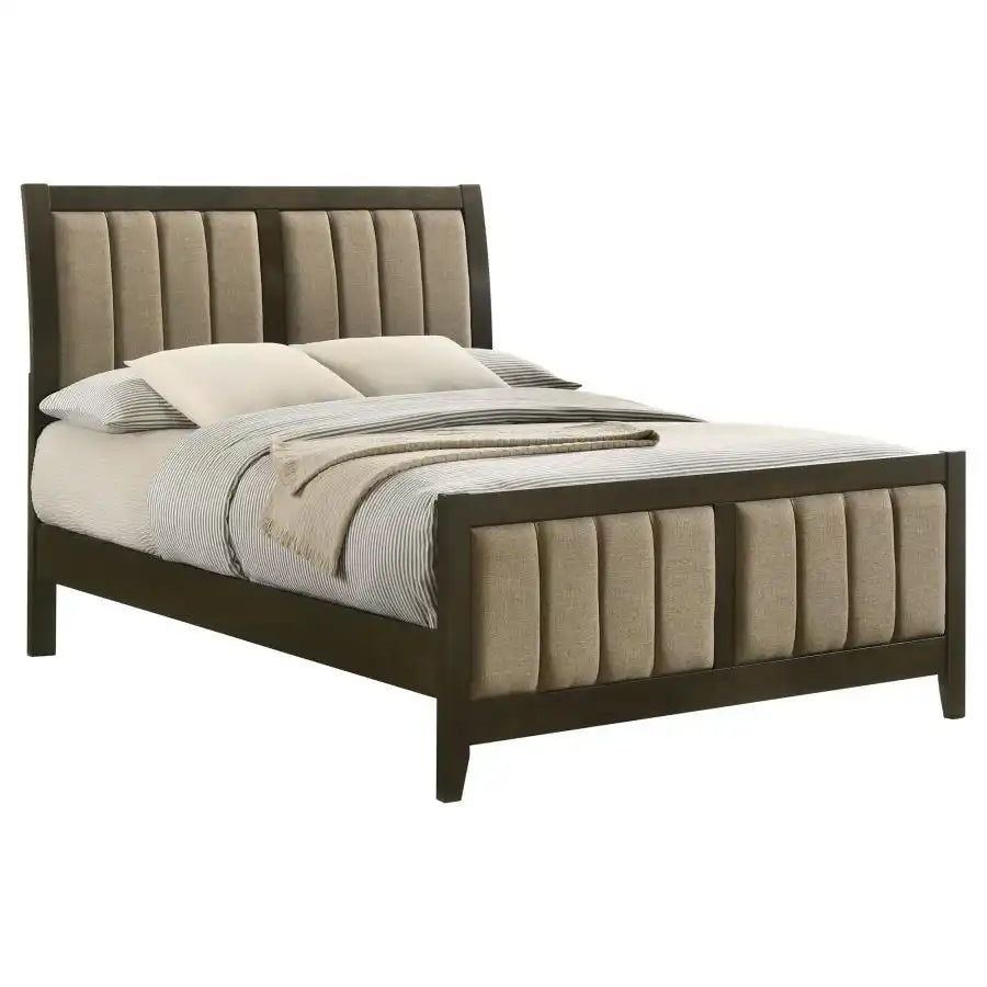 Wilkes - Upholstered Bed, Queen, Dark Brown