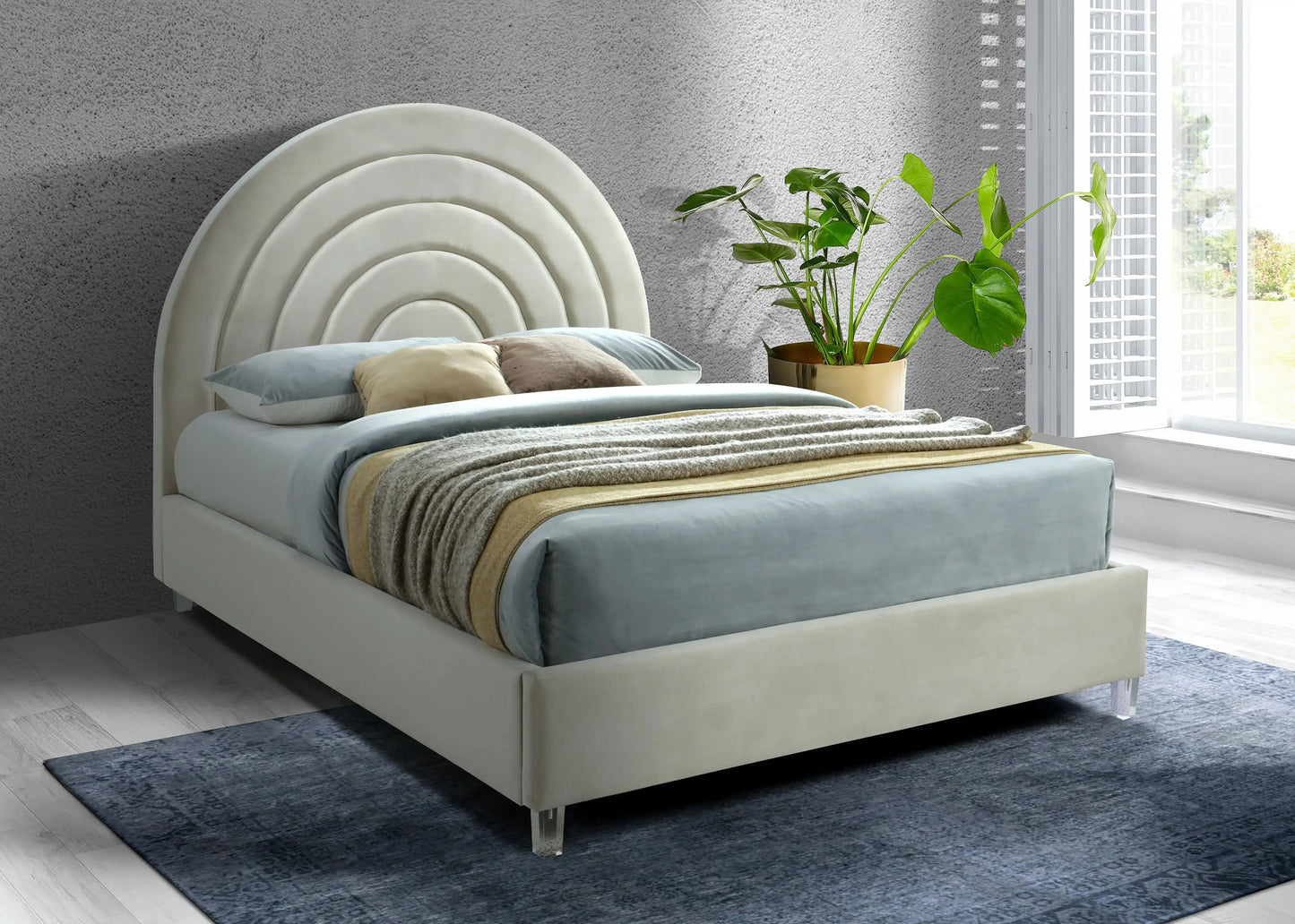 Rainbow - Bed, Full, Dark Gray