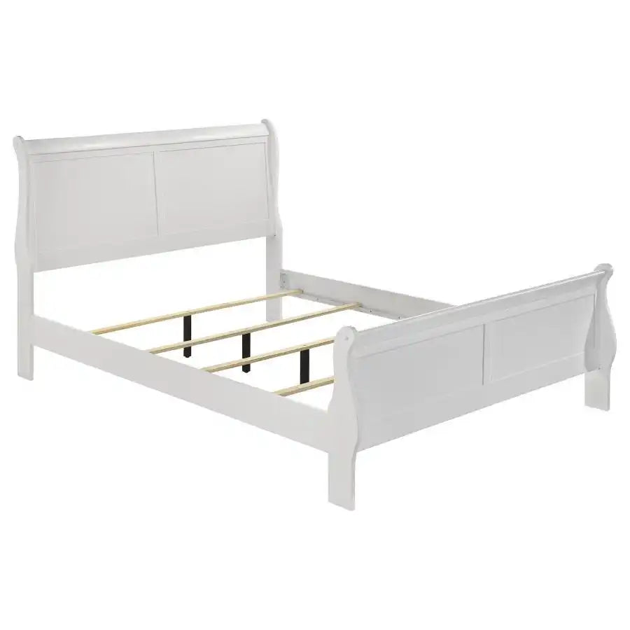 Louis Philippe - Sleigh Panel Bed, Full, White