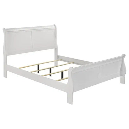 Louis Philippe - Sleigh Panel Bed, Full, White