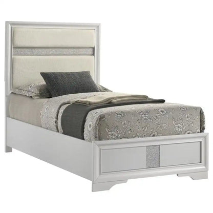 Miranda - Upholstered Panel Bed, Queen, White