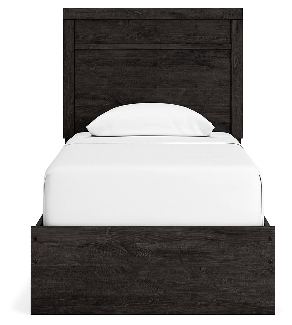 Belachime - Panel Bed, Twin, Dark Gray