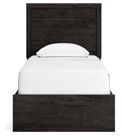 Belachime - Panel Bed, Twin, Dark Gray