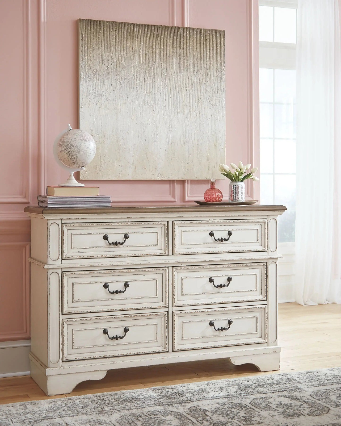 Realyn - Dresser, Mirror, White