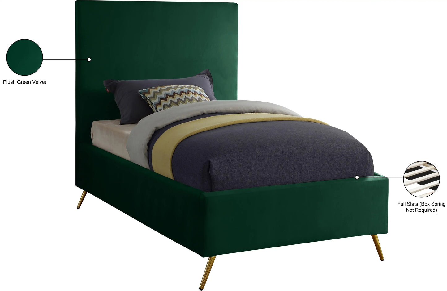 Jasmine - Bed, Twin, Green