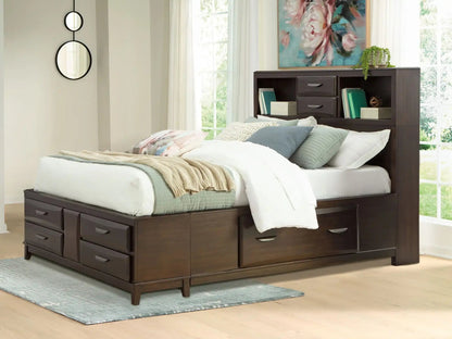 Vanmore - Storage Bed, Queen, Dark Brown