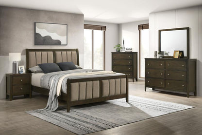 Wilkes - Upholstered Bed, Queen, Dark Brown