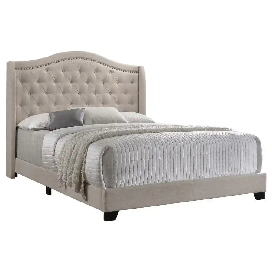 Sonoma - Upholstered Wingback Bed, Full, Dark Gray
