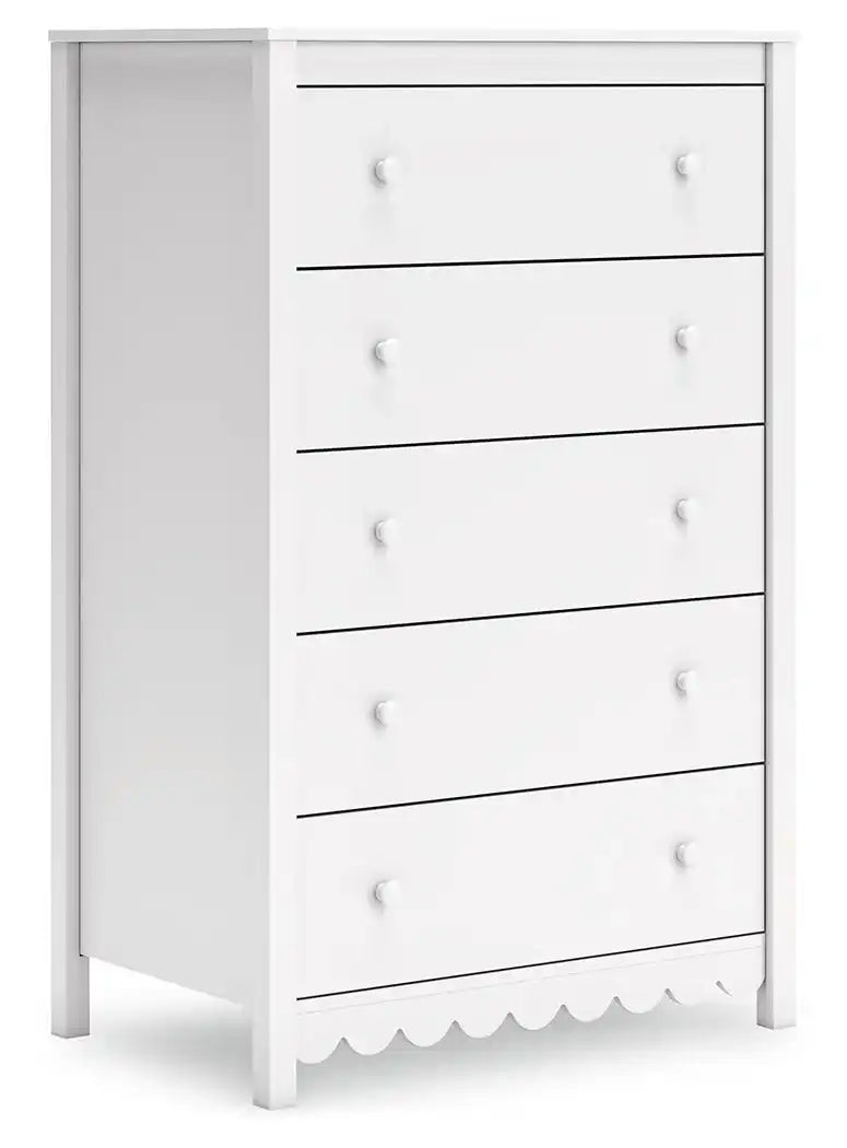 Hallityn - Five Drawer Chest - White