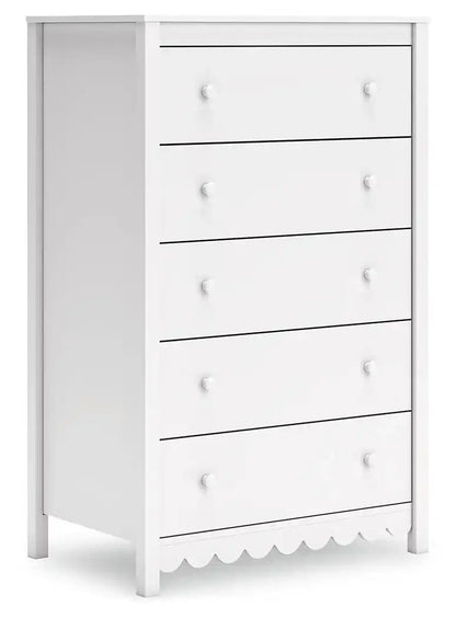 Hallityn - Five Drawer Chest - White