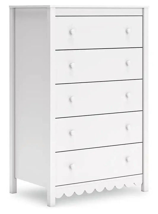 Hallityn - Five Drawer Chest - White