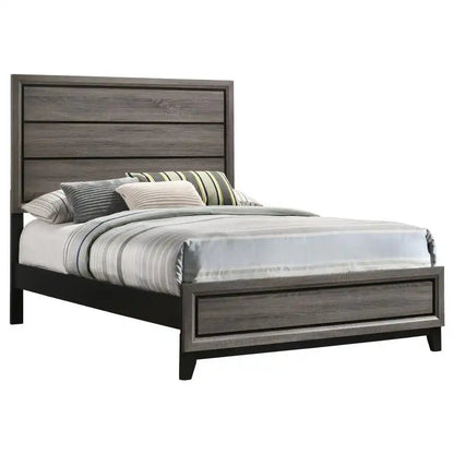 Watson - Wood Panel Bed, Full, Dark Gray
