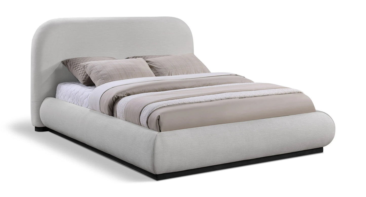 Vaughn - Chenille Bed With Black Base, Full, Beige