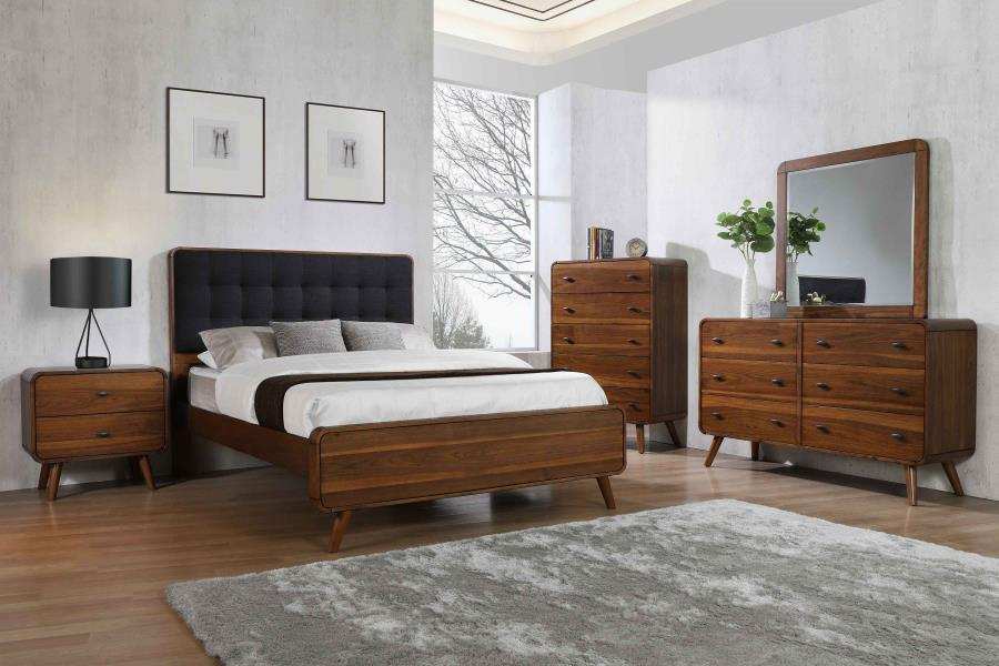 Robyn - Wood Panel Bed, California King, Dark Brown
