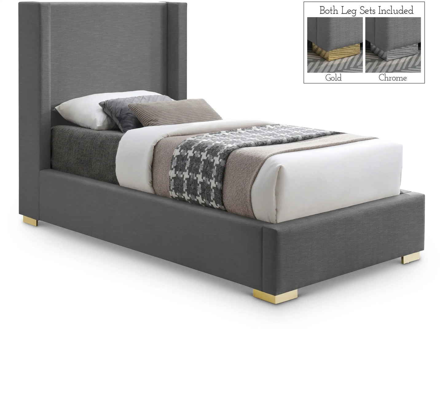 Royce - Bed, Full, Gray