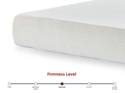Chime 8 Inch Memory Foam - Medium Memory Foam Mattress, Full, White