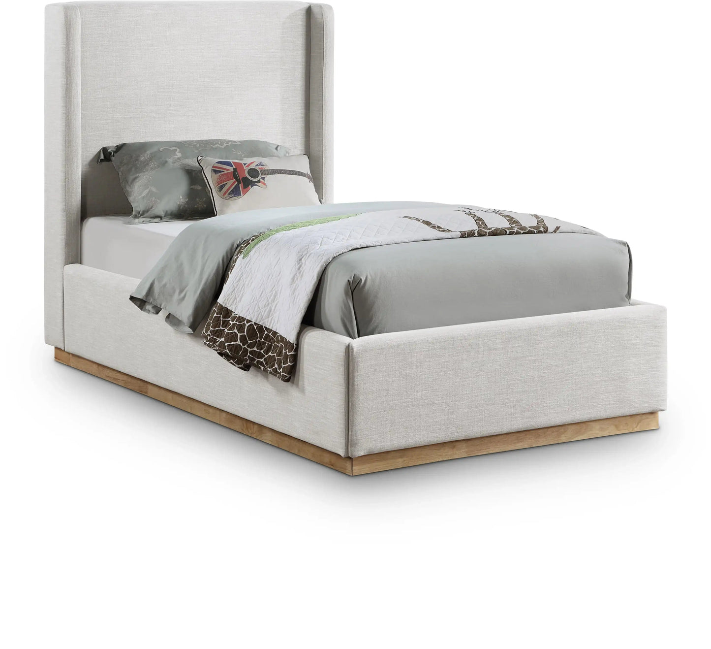 Flynn - Bed, Full, Beige