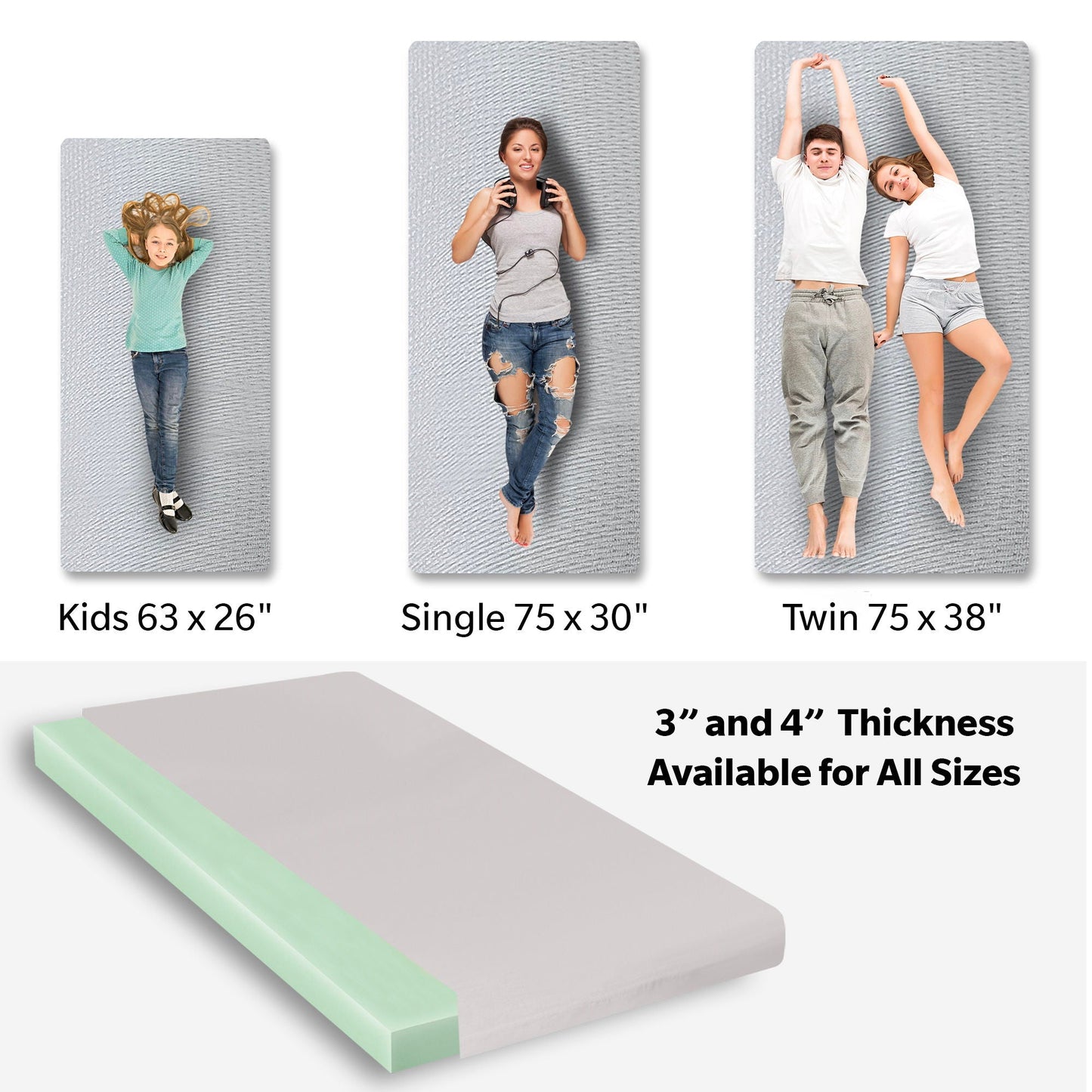 Memory Foam Camping Mattress, Foldable, Portable Comfort With Water Resistant Cover, Small Single, Dark Gray