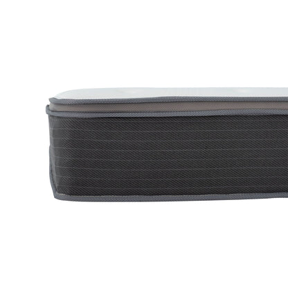 10 Full Size Hybrid Mattress In A Box, Gel Memory Foam Mattress With Pocket Coil Base - Gray / White