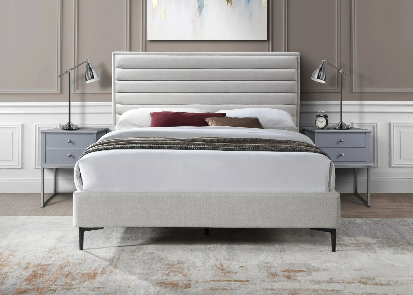 Hunter - Bed, Full, Beige
