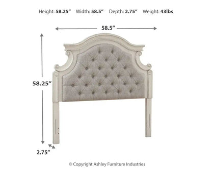 Realyn - Full UPH Panel Headboard - Chipped White