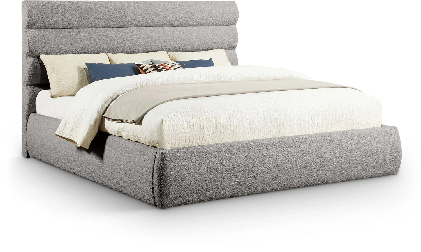 Adam - Boucle Fabric Bed With 52 Headboard