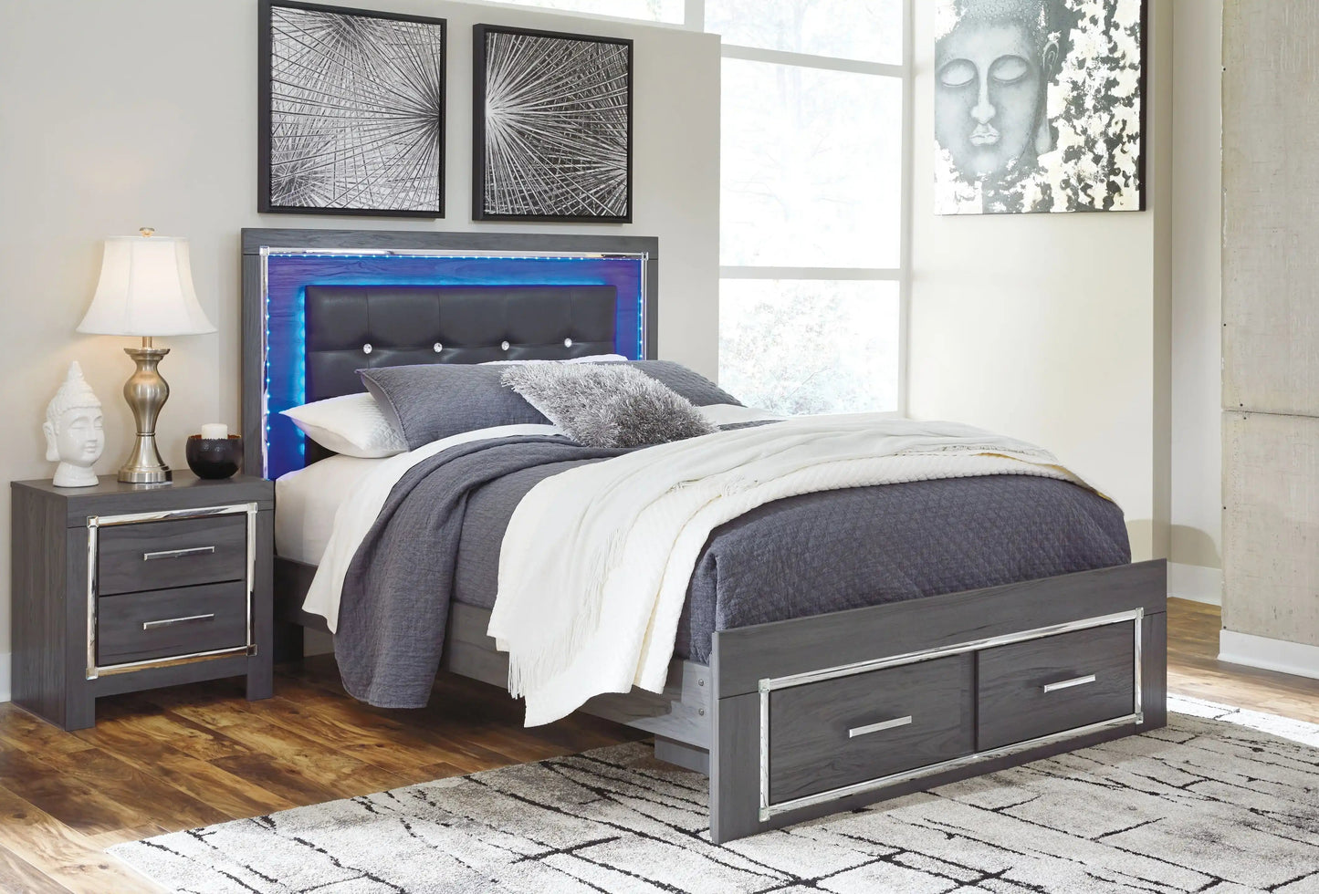 Lodanna - Panel Bed, Queen, Gray