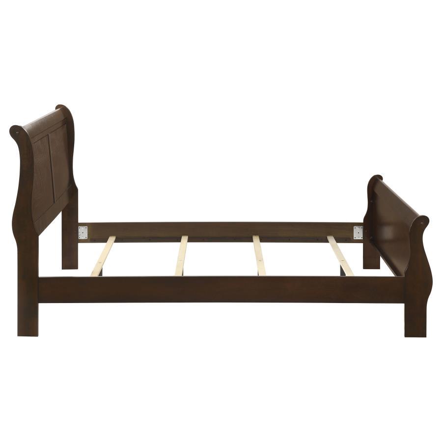 Louis Philippe - Panel Sleigh Bed, Full, Dark Brown