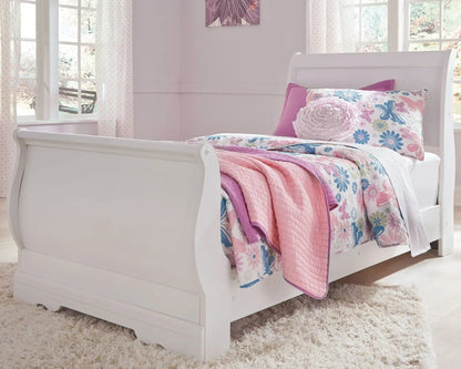 Anarasia - Sleigh Bed, Twin, White
