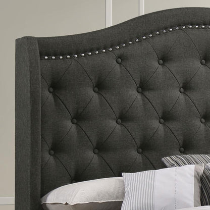 Sonoma - Upholstered Wingback Bed, Full, Dark Gray