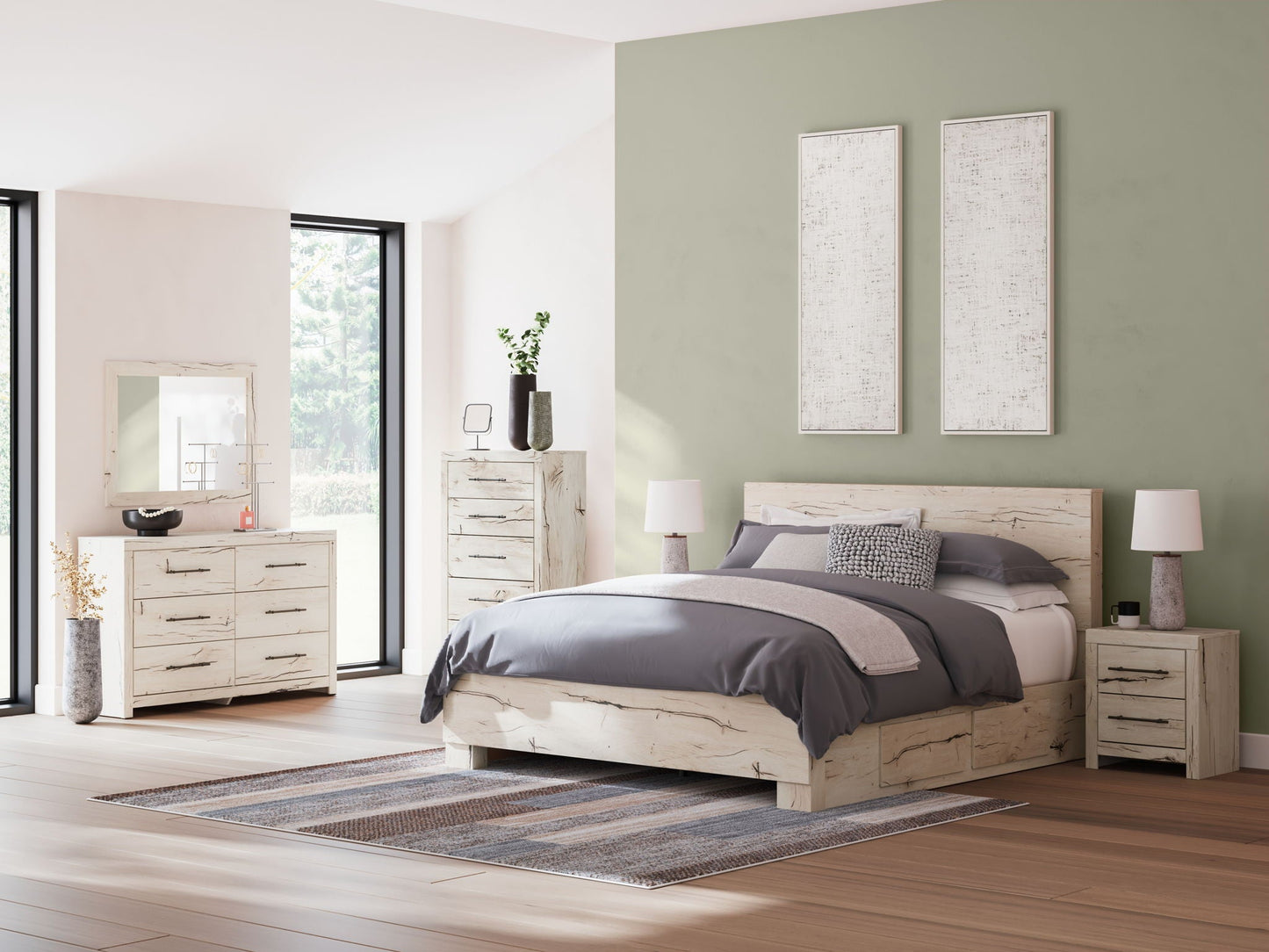 Lawroy - Panel Bed With Storage, Queen, Beige